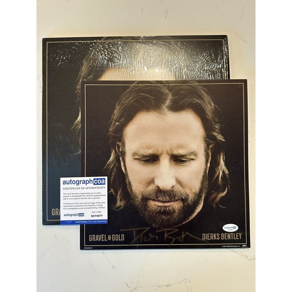 DIERKS BENTLEY Signed Autograph "Gravel and Gold" Vinyl Record Insert ACOA COA